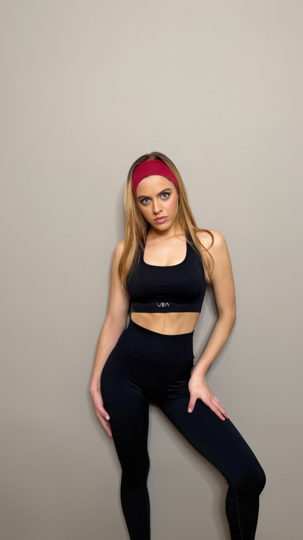 Fitness Set Αθλητικό Ψηλόμεσο Κολάν Και Μπουστάκι Με Χιαστή Τιράντες Μαύρο